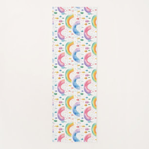 Colourful Rainbow and Tree Seamless Pattern Yoga Mat