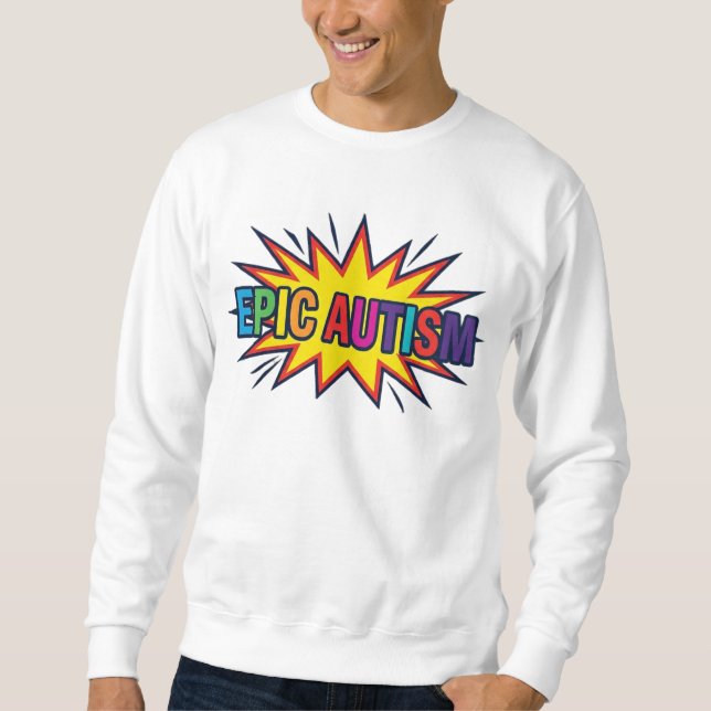 Colourful Rainbow Autism Starburst Sweatshirt Gift (Front)