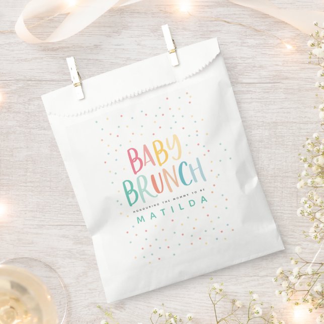 Colourful rainbow baby brunch party favour bag (Clipped)