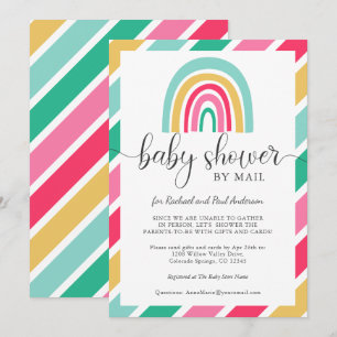Colourful Rainbow Baby Shower By Mail Invitation