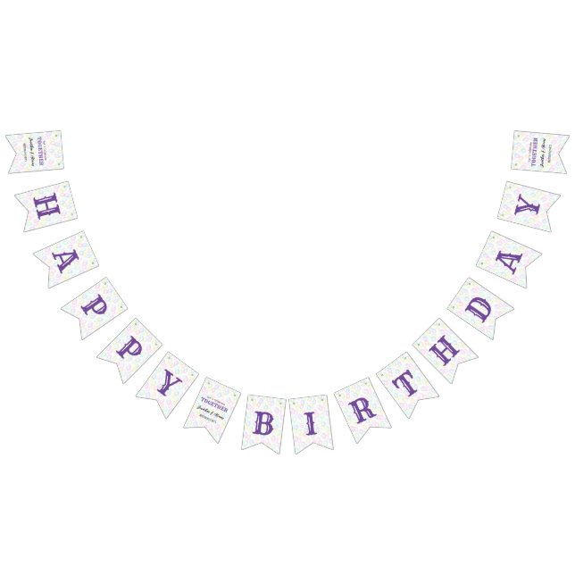 Colourful Rainbow Balloon Joint Birthday Party  Bunting Flags (All)