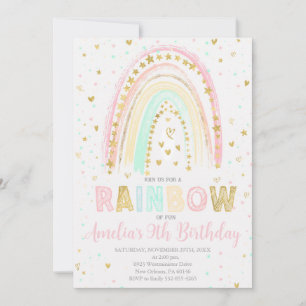 Colourful Rainbow Birthday invite, Rainbow of Fun Invitation