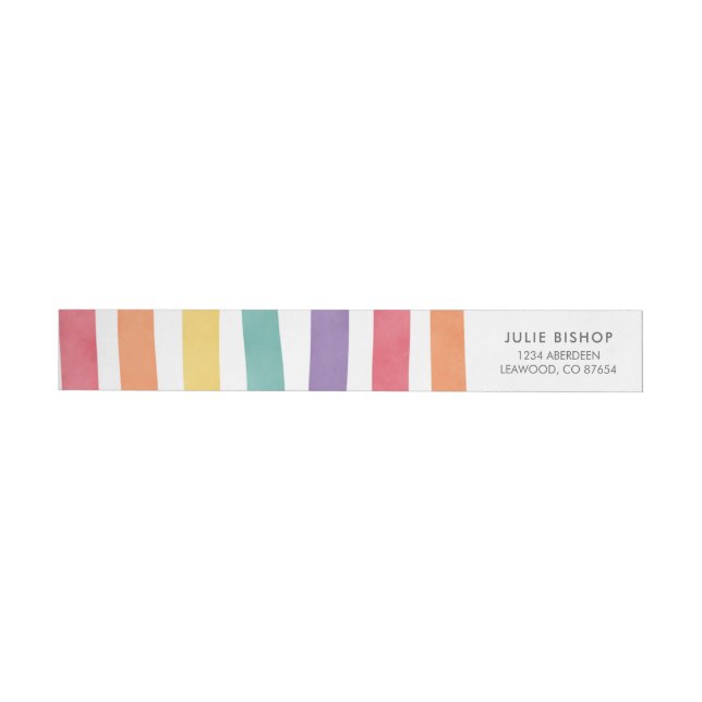 Colourful Rainbow Birthday Party Address Labels (Individual)