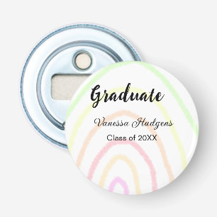 Colourful rainbow boho graduation add name year bottle opener