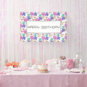 colourful rainbow bright flowers bumble bees flora banner