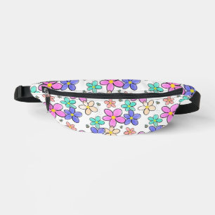 colourful rainbow bright flowers bumble bees flora fanny pack