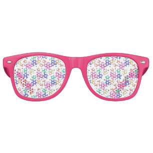 colourful rainbow bright flowers bumble bees flora retro sunglasses