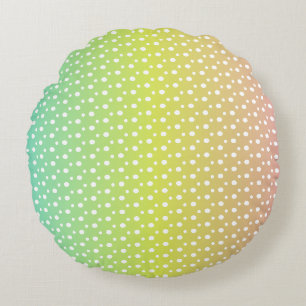Colourful rainbow bubble gradient round pillow