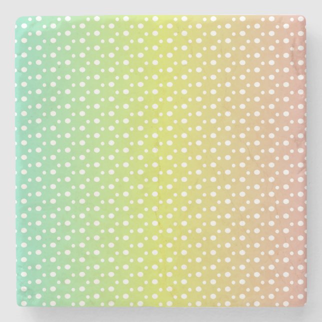 Colourful rainbow bubble gradient   stone coaster (Front)