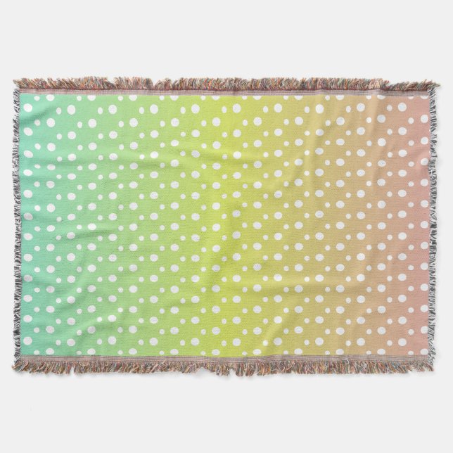Colourful rainbow bubble gradient  throw blanket (Front)