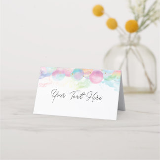 Colourful Rainbow Bubble  Place Card