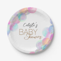 Colourful Rainbow Bubbles White Baby Shower