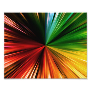 Colourful Rainbow Burst Abstract Digital Art Photo Print