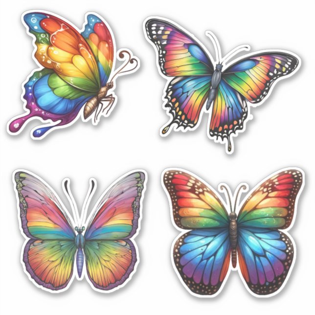 Colourful Rainbow Butterfly Set Waterproof  (Front)