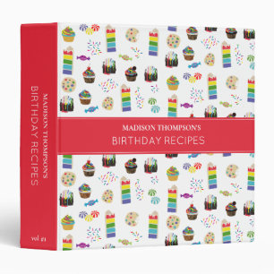 Colourful Rainbow Cake Desserts Recipe Cookbook Binder
