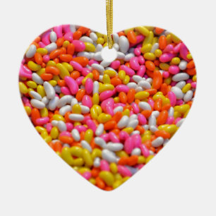 Colourful rainbow candy jelly bean confectionery ceramic ornament