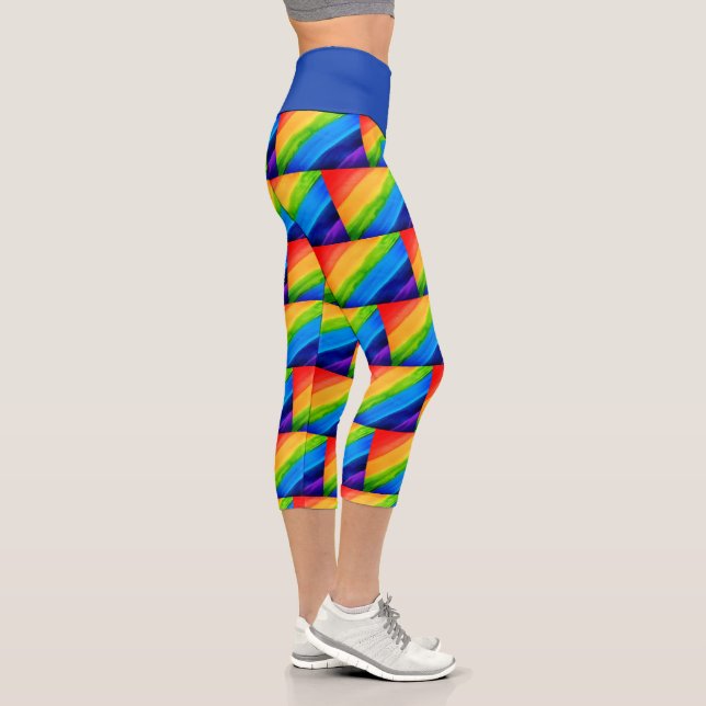 Colourful Rainbow Capri Leggings (Right)
