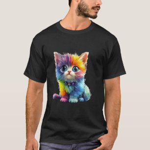 Colourful Rainbow Cat - Fun Design for Cat Fans T-Shirt