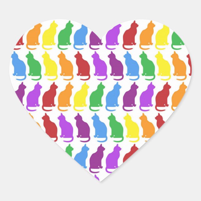 Colourful Rainbow Cats Sticker (Front)