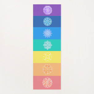 Colourful Rainbow Chakras Mandalas Yoga Mat
