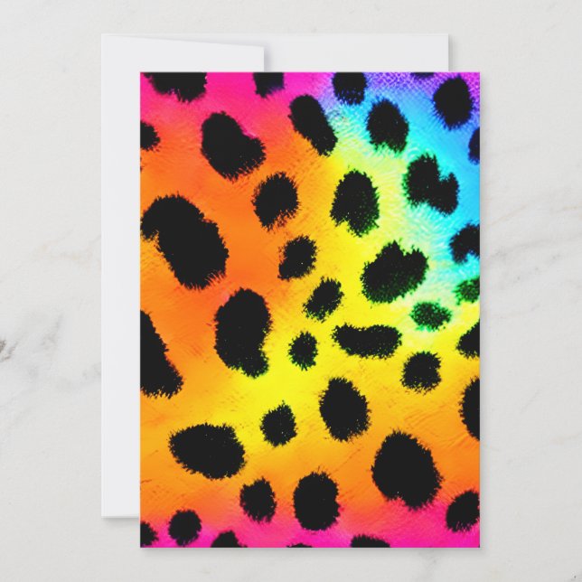 Colourful Rainbow Cheetah Seamless Pattern  Holiday Card (Front)