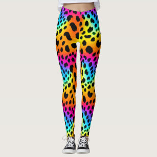 Rainbow Leopard Pattern Leggings -  Canada