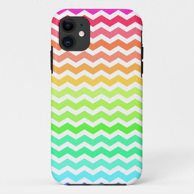 Colourful Rainbow Chevron Stripes Case-Mate iPhone Case (Back)