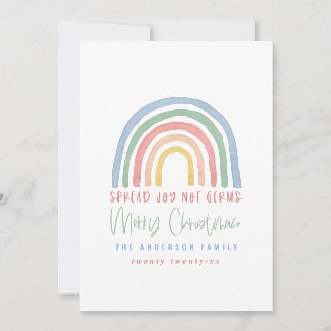 Colourful rainbow Christmas spread joy covid (Front)