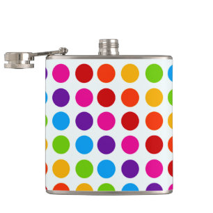 Colourful Rainbow Circles pattern  Hip Flask