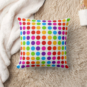 Colourful Rainbow Circles pattern Throw Pillow