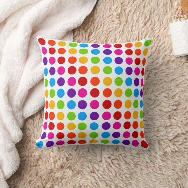 Colourful Rainbow Circles pattern  Throw Pillow (Blanket)