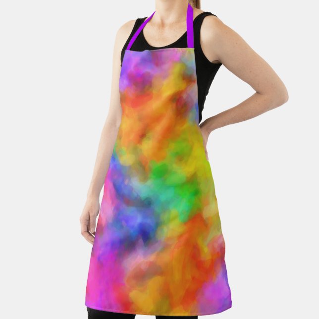 Colourful Rainbow Clouds Apron (Insitu)