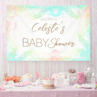 Colourful Rainbow Clouds Baby Shower Welcome