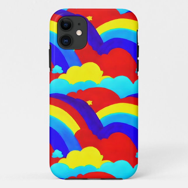 Colourful Rainbow Clouds Kids Pattern   Case-Mate iPhone Case (Back)