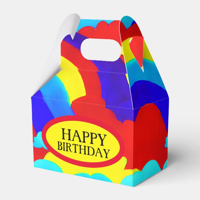 Colourful Rainbow Clouds Kids Pattern   Favor Box (Front Side)