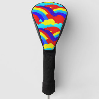 Colourful Rainbow Clouds Kids Pattern  Golf Head Cover