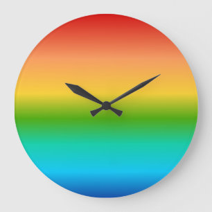 Colourful Rainbow colour gradient Large Clock