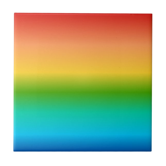 Colourful Rainbow colour gradient Tile (Front)
