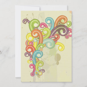 colourful rainbow colour retro swirls design