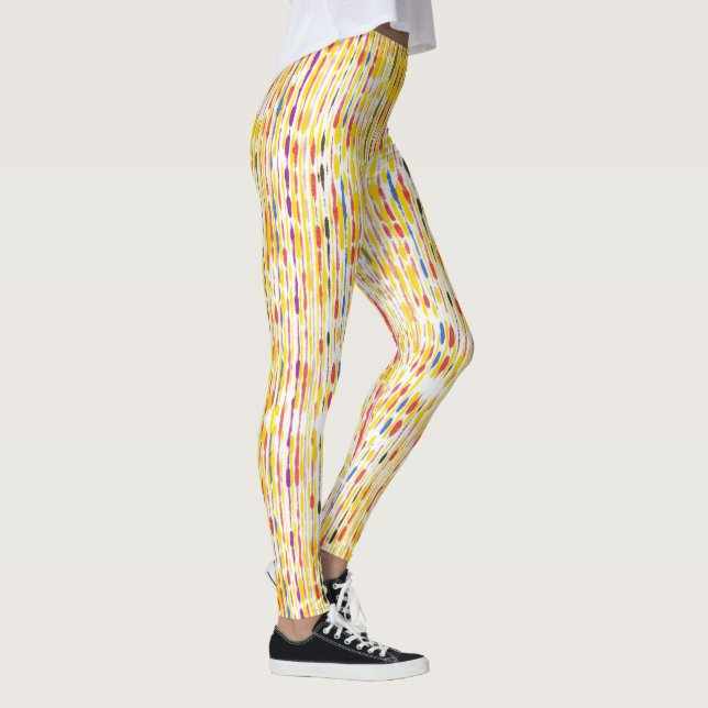Colourful Rainbow Coloured Raindrop Pattern Leggin Leggings (Right)