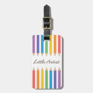 Colourful Rainbow Colouring Pencils School Kids Luggage Tag