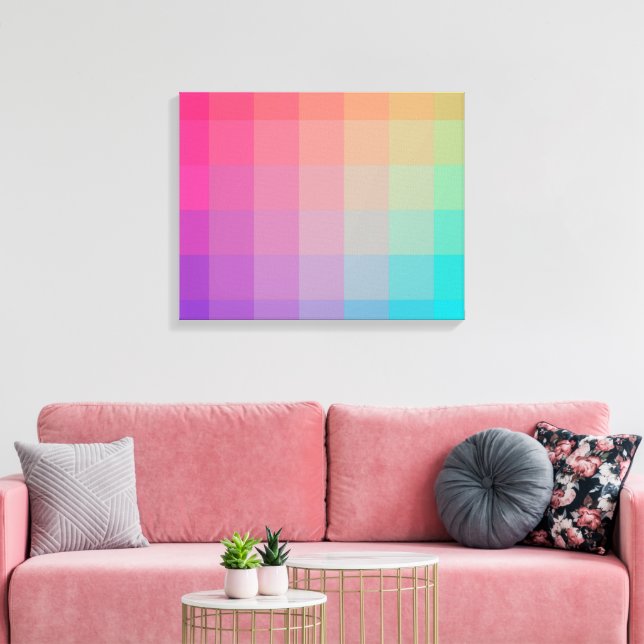 Colourful Rainbow Colours Gradient Design Canvas Print (Insitu(LivingRoom))