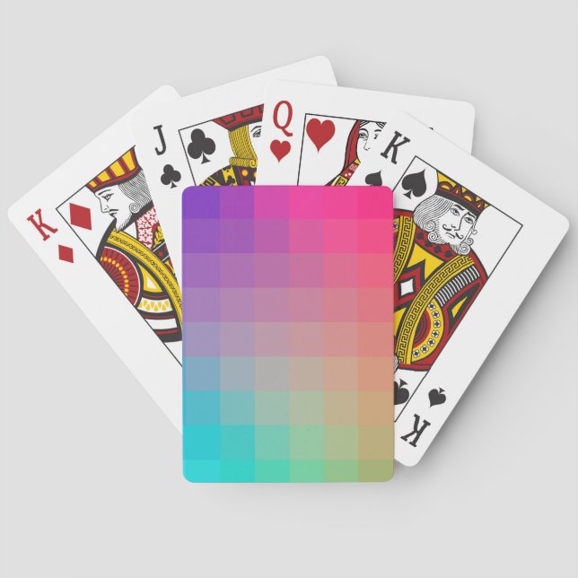 Colourful Rainbow Colours Gradient Design Playing Cards (Back)