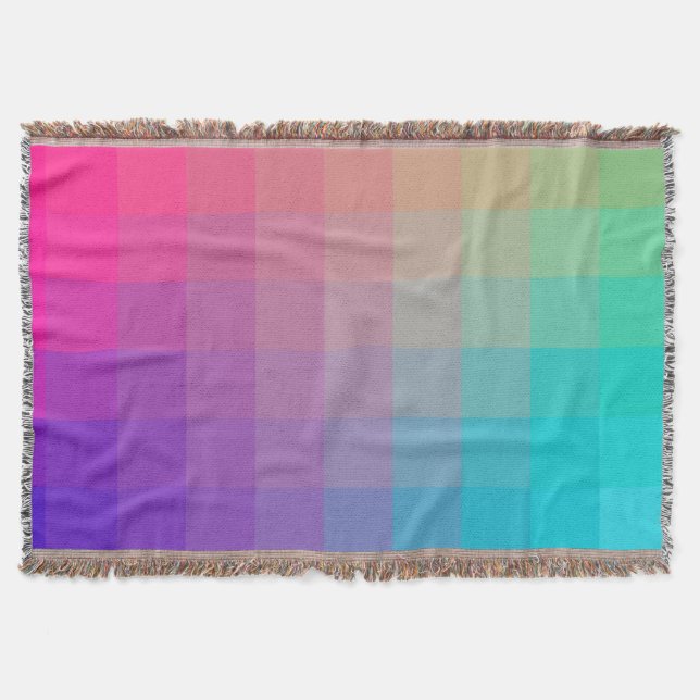 Colourful Rainbow Colours Gradient Design Throw Blanket (Front)