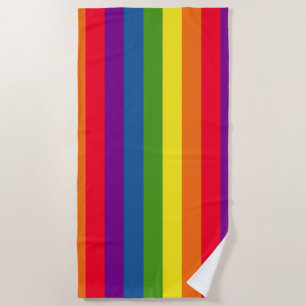 Colourful Rainbow Colours Stripes Beach Towel