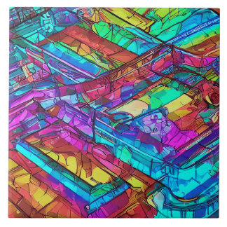 Colourful Rainbow Colours Tile