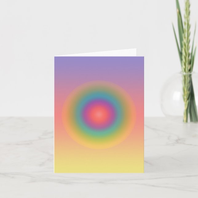 Colourful Rainbow Concentric Circle Space  Card (Front)