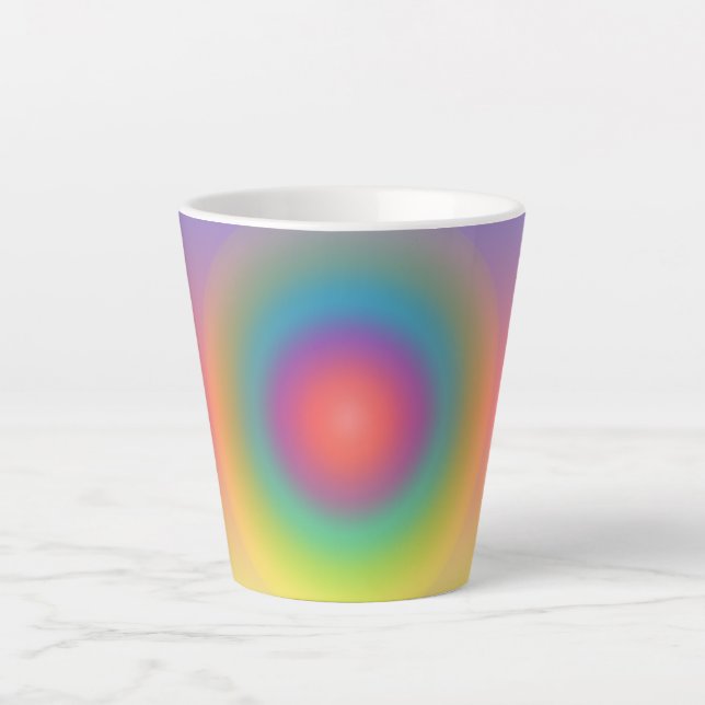 Colourful Rainbow Concentric Circle Space   Latte Mug (Front)