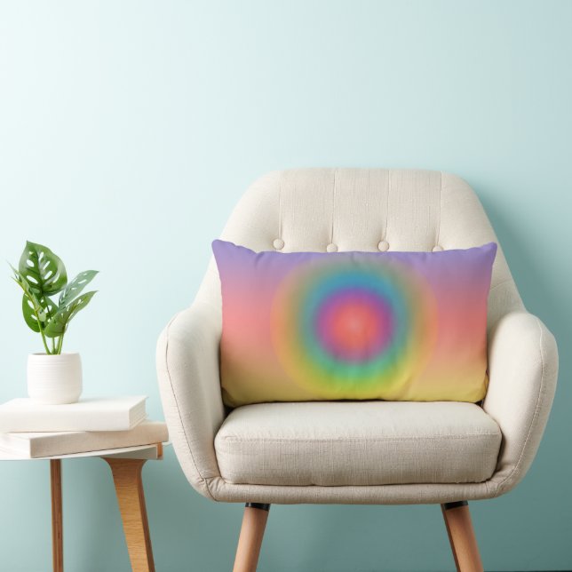 Colourful Rainbow Concentric Circle Space   Lumbar Pillow (Chair)