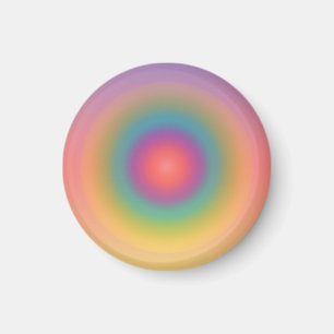 Colourful Rainbow Concentric Circle Space          Magnet